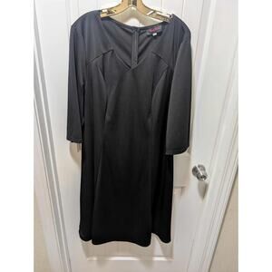 Hanna Nikole Black Long Sleeve Dress Women's 18W Elegant Stretch